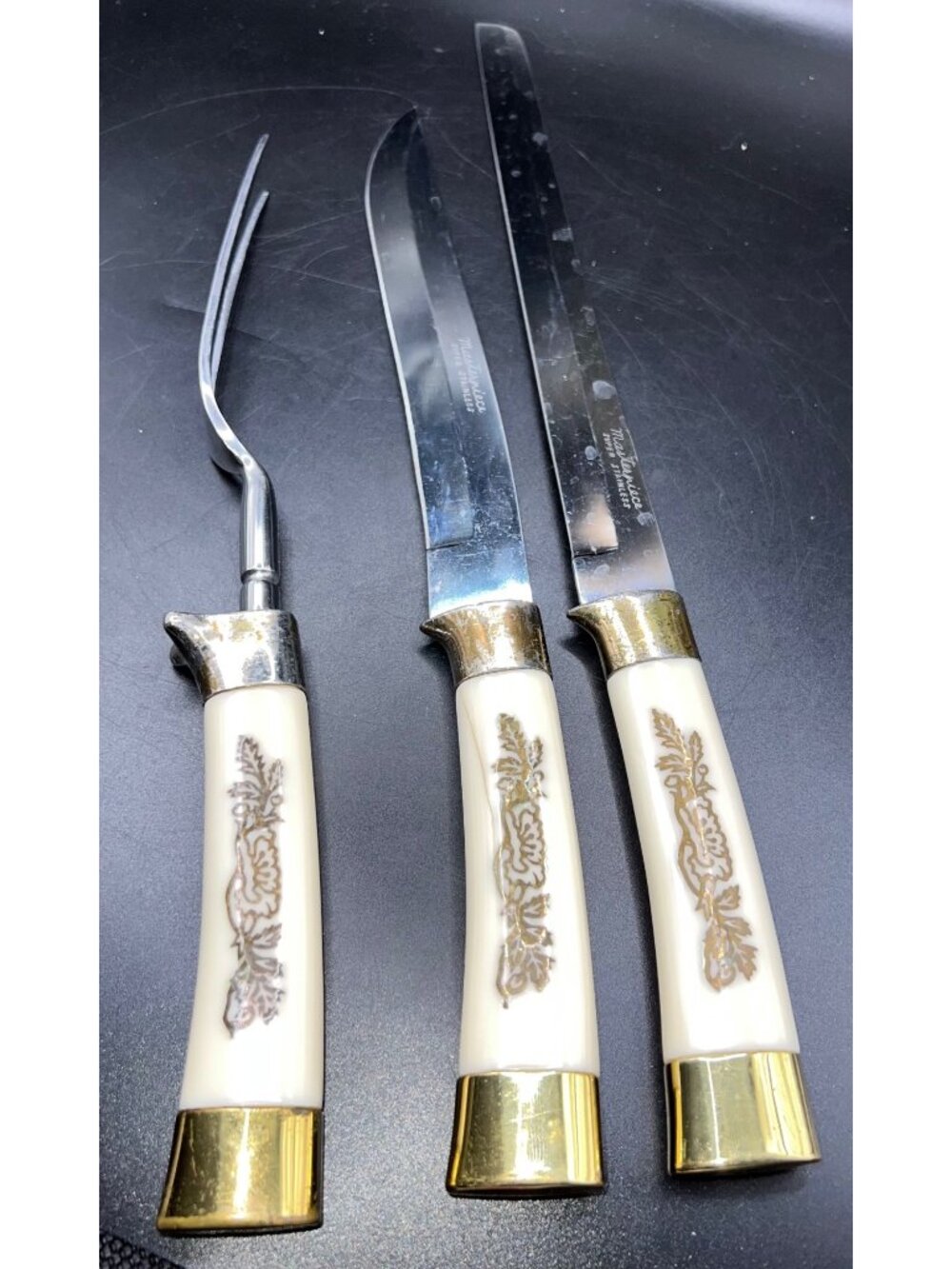 Vintage Masterpiece Japan Stainless Steel Carving Knife Fork Set MCM Royal Brand